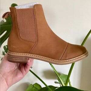 NEW TOMS Women's Brown Sugar Leather Boots – Size 6.5 (ideal for narrow foot)
